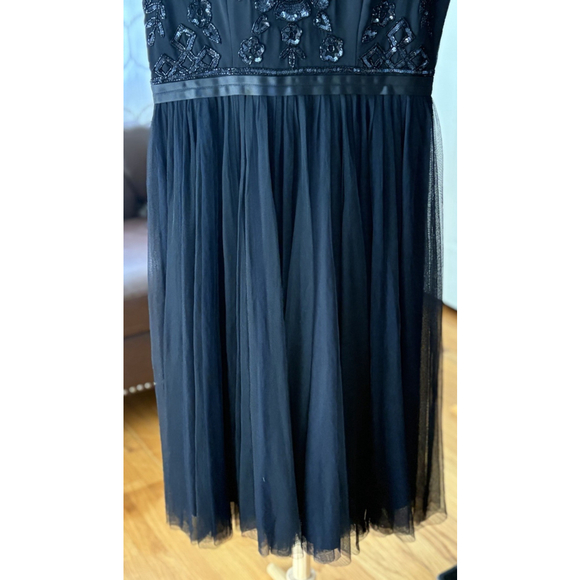 Needle & Thread Black Embellished Tulle Midi Dress – Size US 10 - Picture 4 of 12